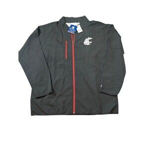 Champion Black WSU Cougars Graphic Long Sleeve Zip Windbreaker Jacket Size Large